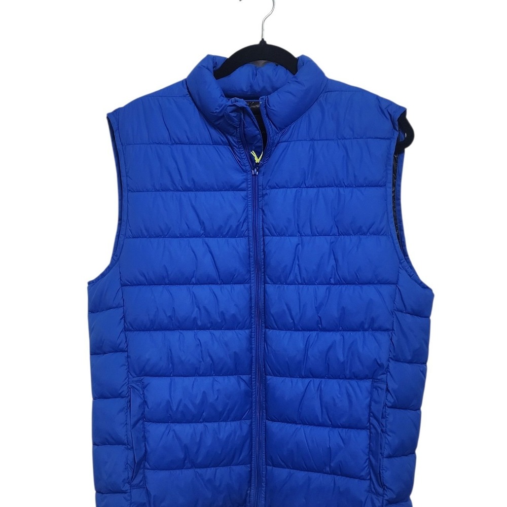 Tek‎ Gear Mens Blue Puffer Vest Size M Lightweight Full Zip Outerwear